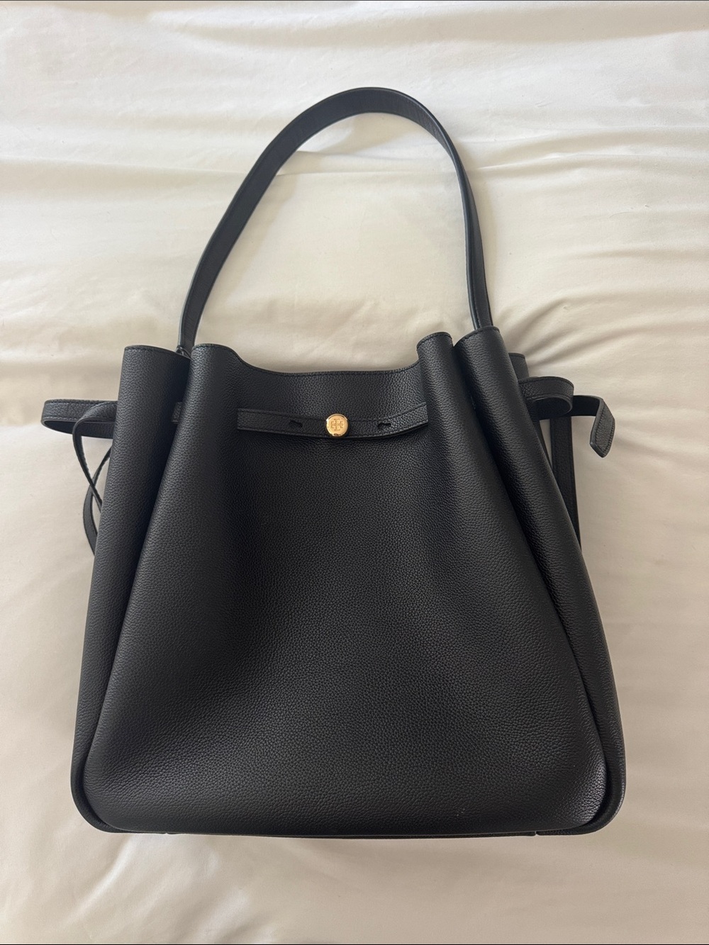 Romy Large Pebbled Leather Bucket Bag New Without Tags